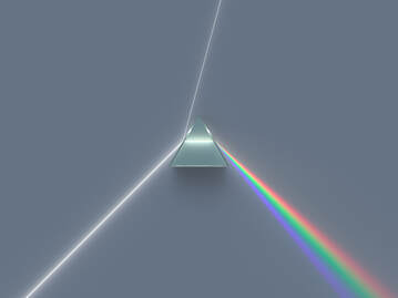 A prism refracting a light ray